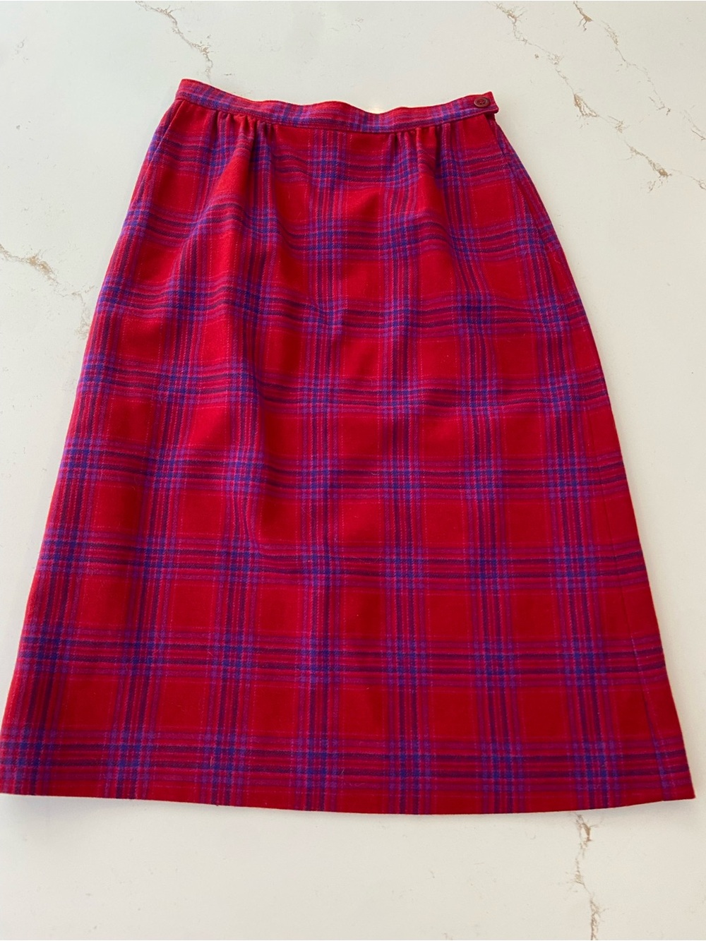 Vintage Pendleton Skirt Red Plaid Virgin Wool Women’s Petite Size 8 Unworn